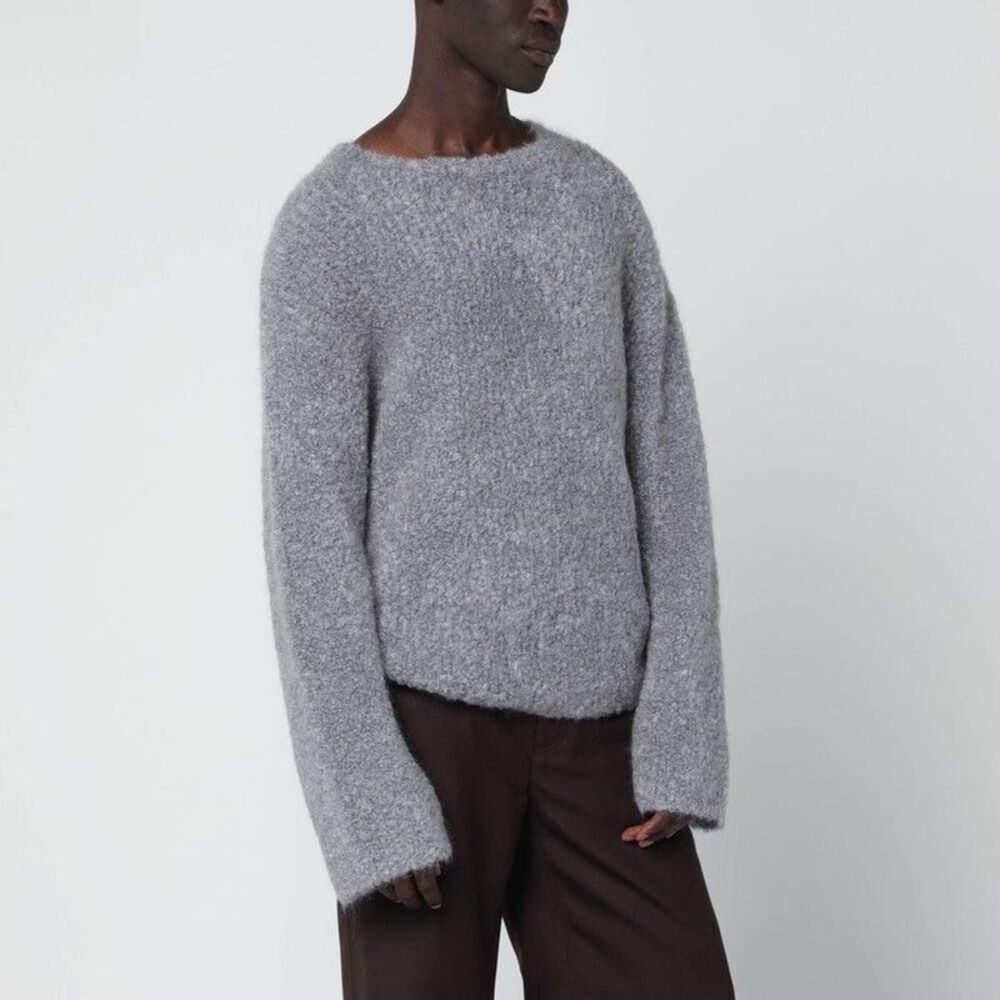 SEFR Men's Relaxed Fit Textured Knit Pullover Sweater Men GREY Sweaters &